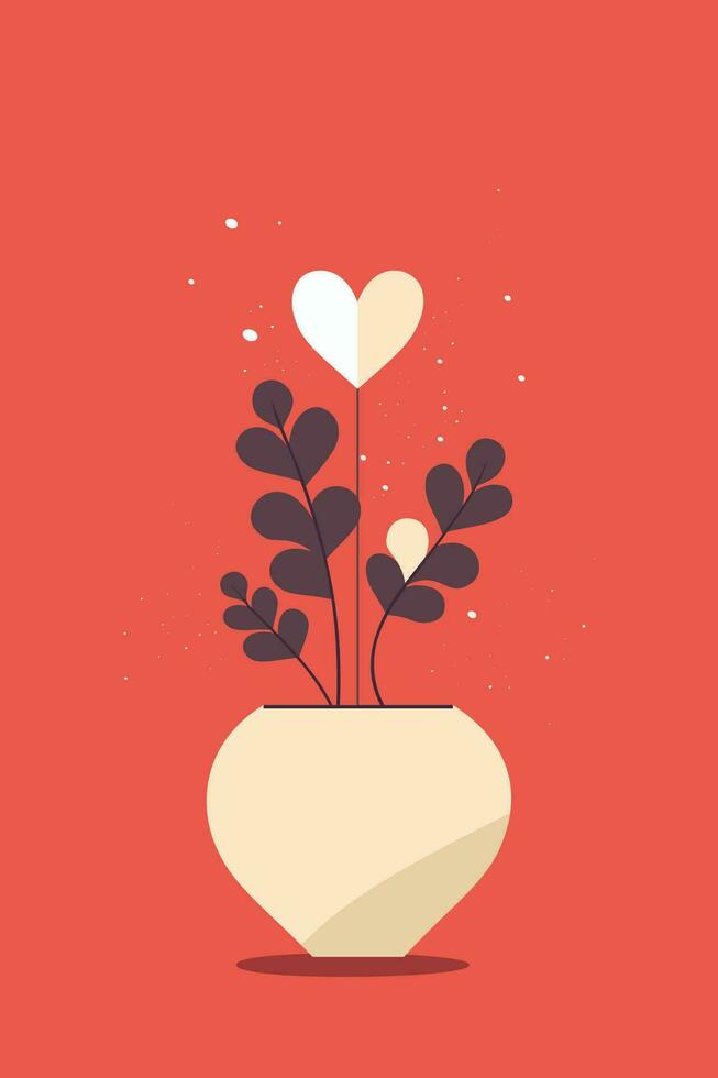 Valentines Day Love Heart Flat Art vector