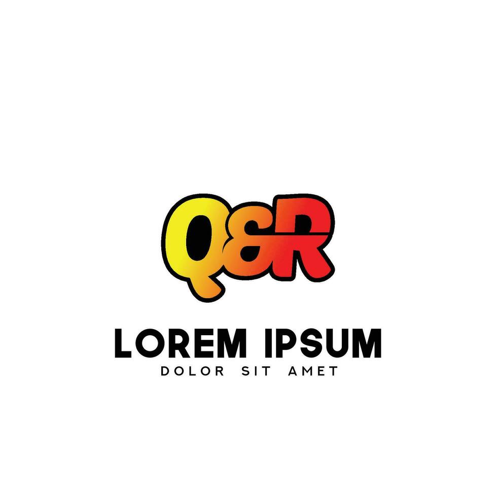 QR Initial Logo Design Vector