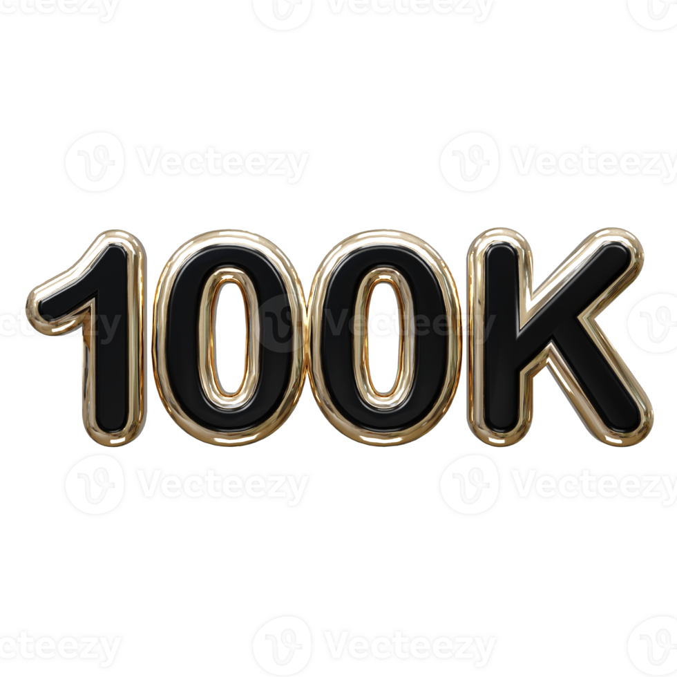 100k text effect 3d rendering illustration element png