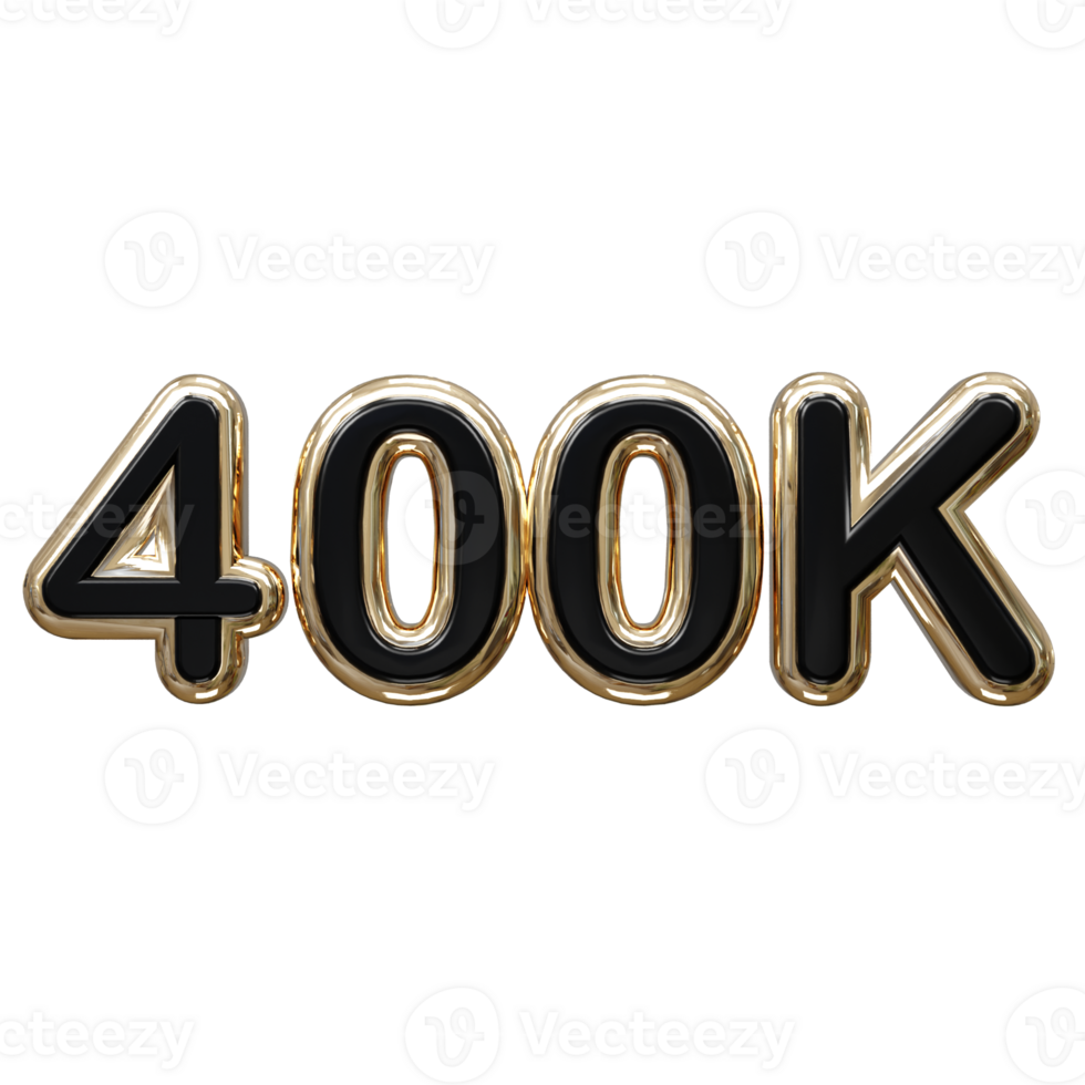 400k text effect 3d rendering illustration element png