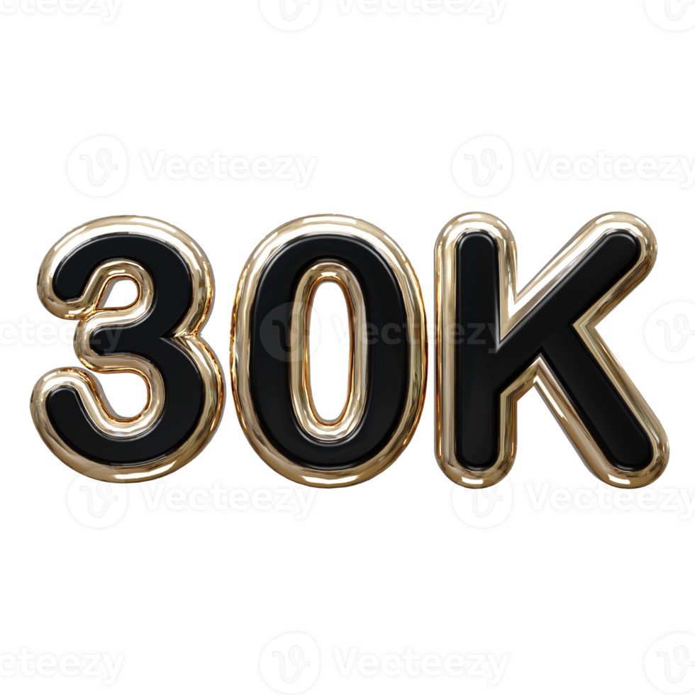 30k texto efeito ilustração 3d render png