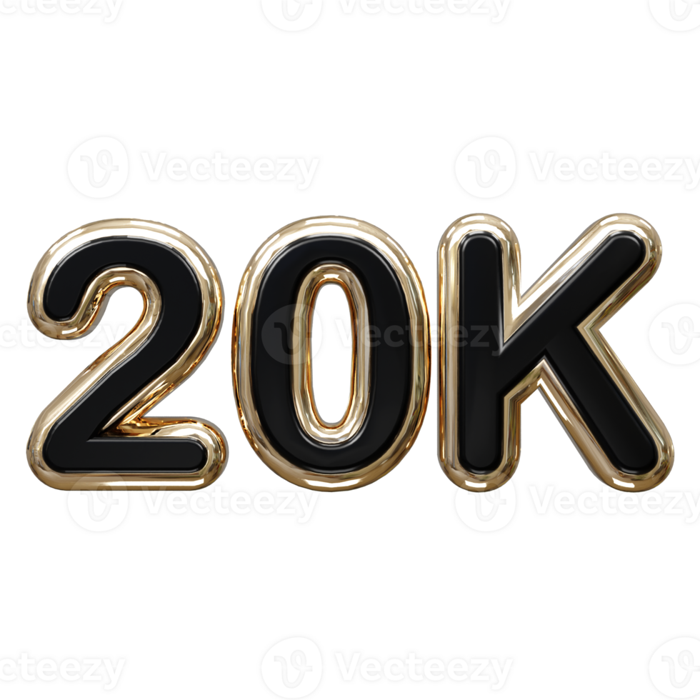 20k texto efeito 3d Renderização ilustração elemento png