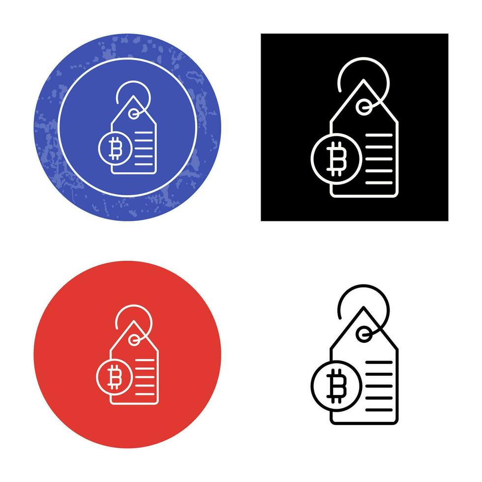 icono de vector de etiqueta de etiqueta de bitcoin
