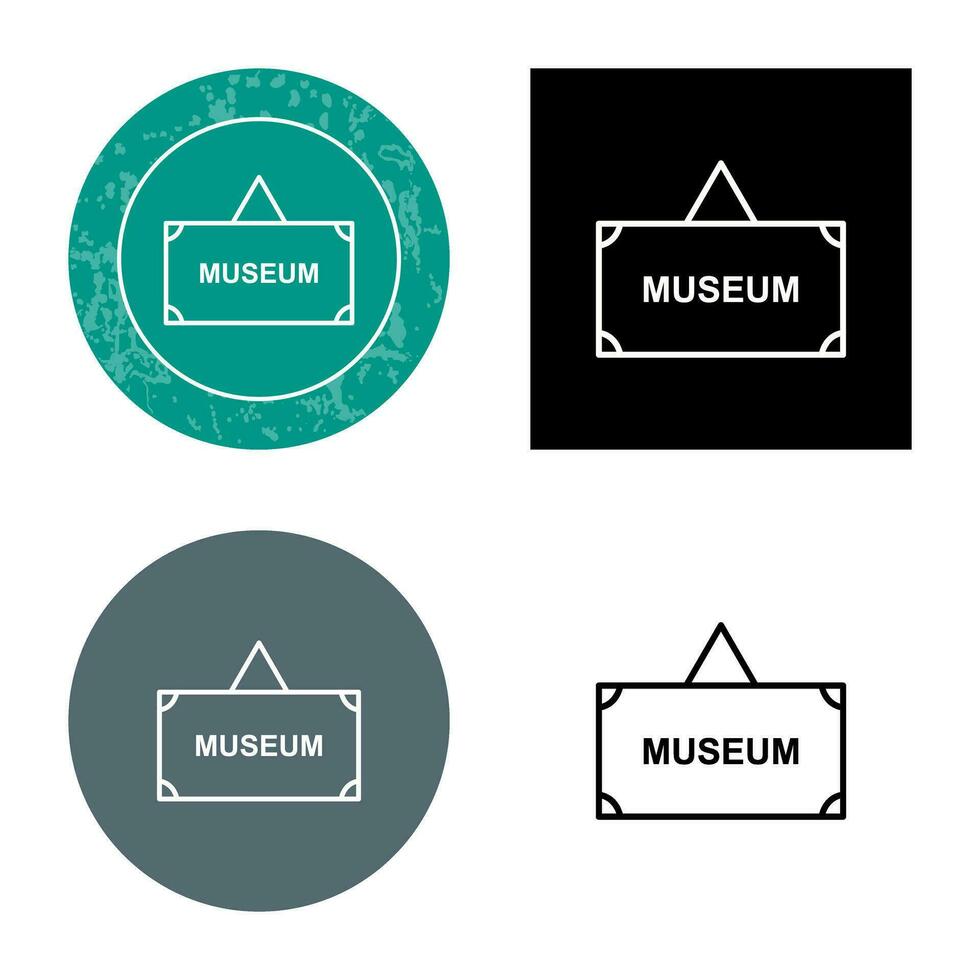 icono de vector de etiqueta de museo