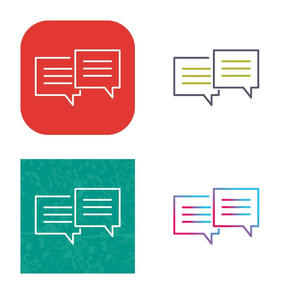 Unique Two Chat Bubbles Vector Icon