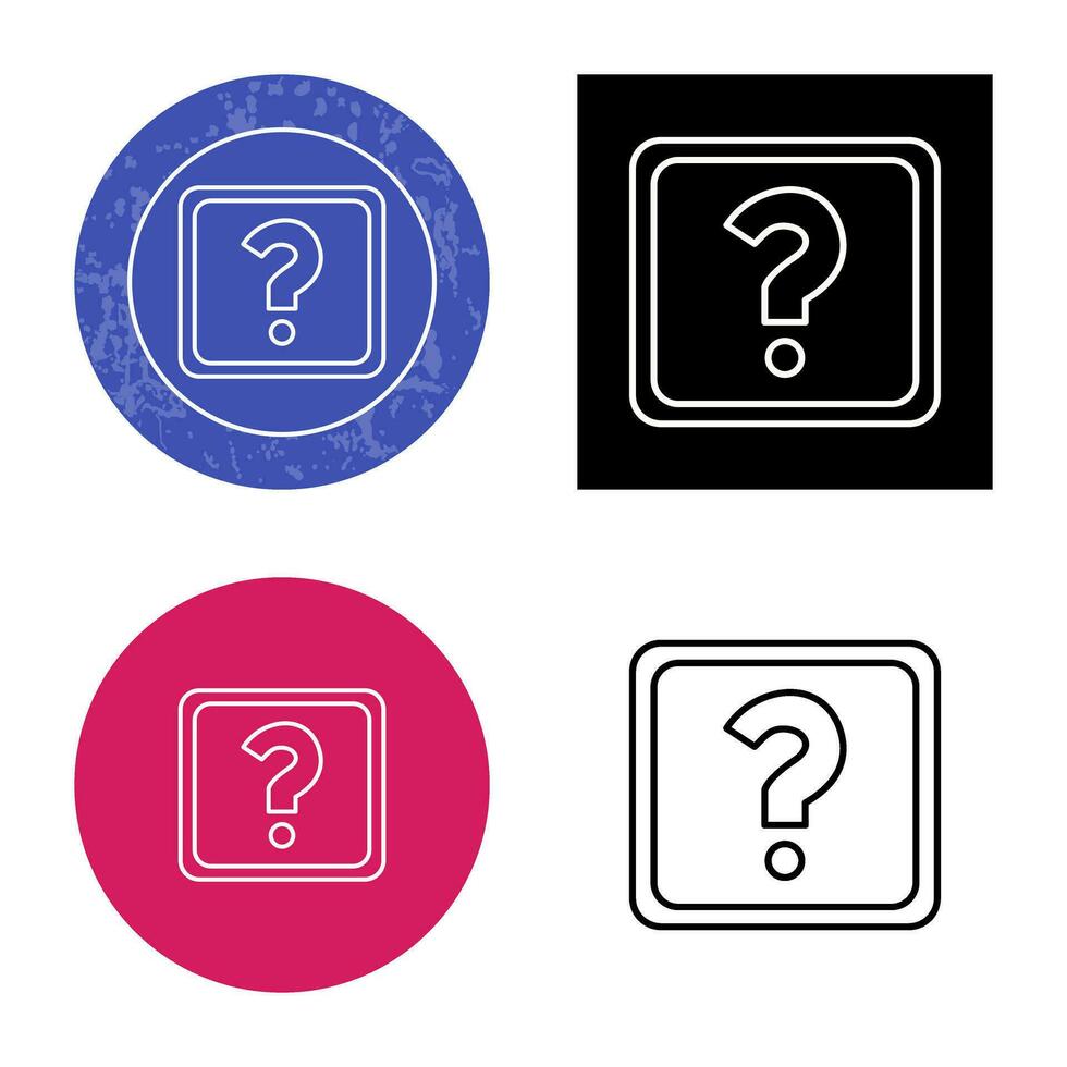 Unique Question Mark Vector Icon
