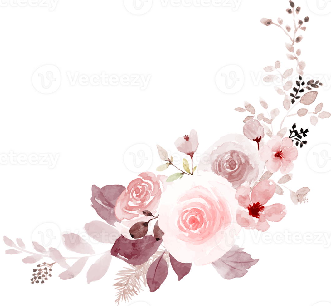 Red Rose Watercolor Bouquet png