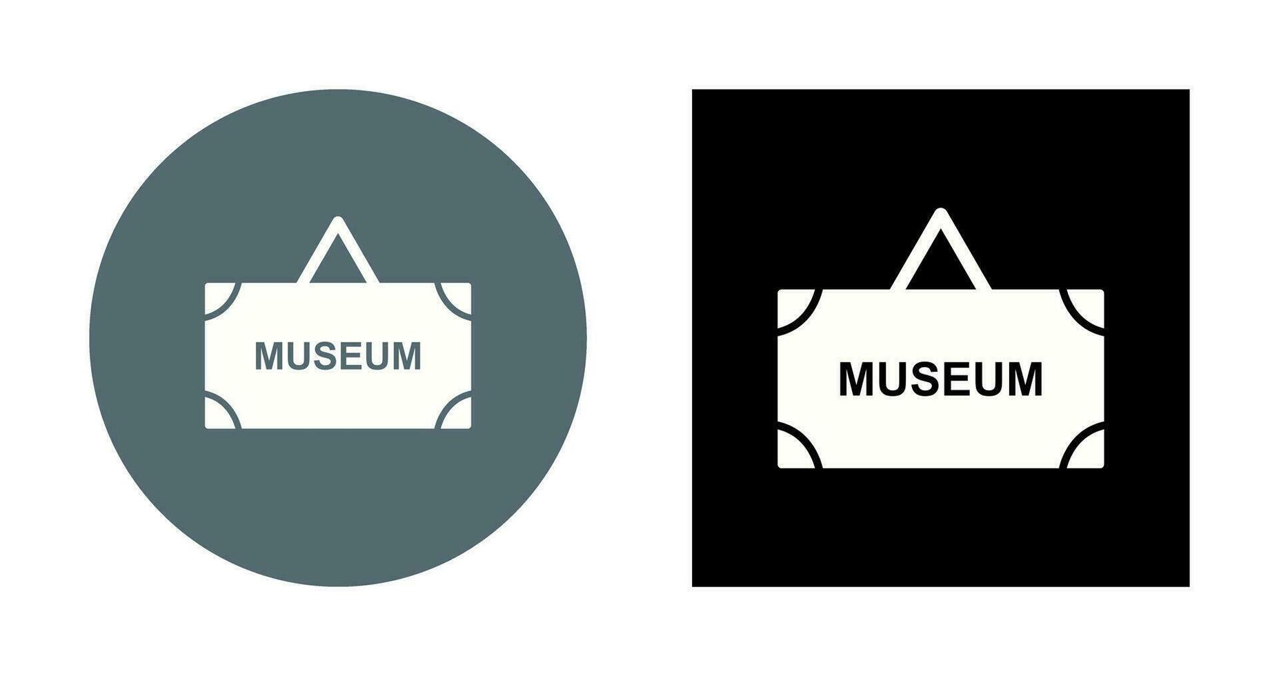 icono de vector de etiqueta de museo