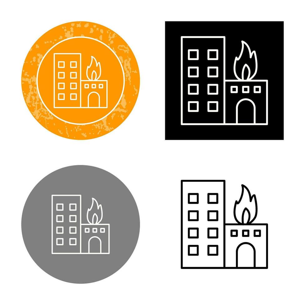 Unique Burning Building Vector Icon