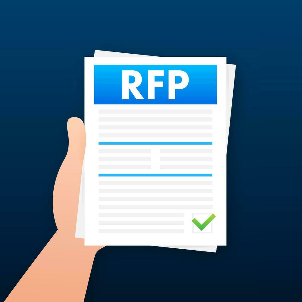 RFP request for proposal document. Vector stock illustration