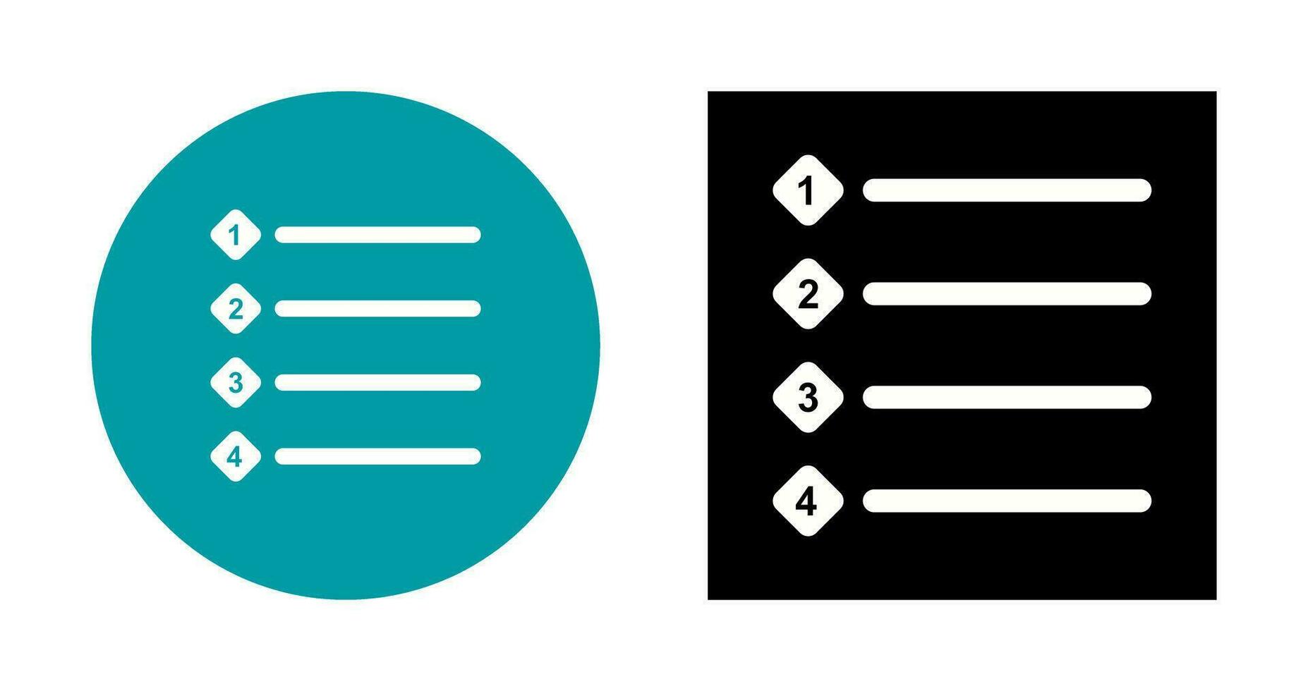 Unique Numbered list Vector Icon