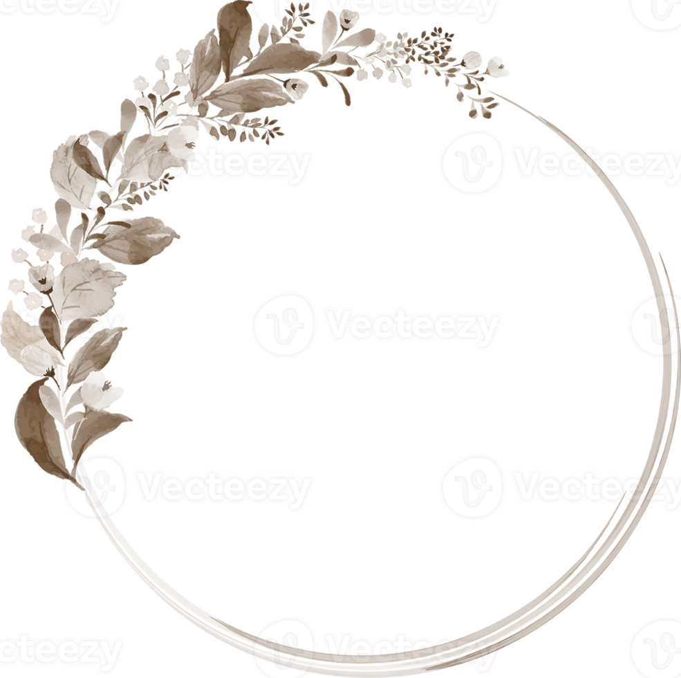 Watercolor Leaves Wreaths Frame png