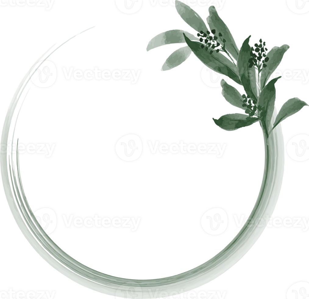 Watercolor Leaves Wreaths Frame png