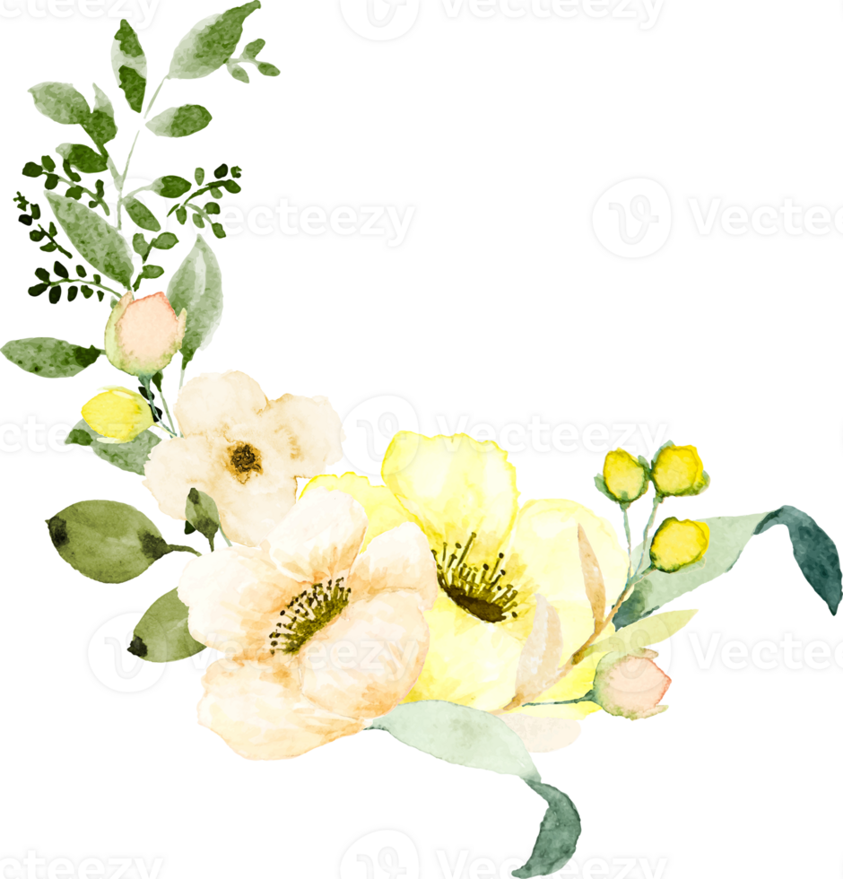 Watercolor Orange Flowers Bouquet png