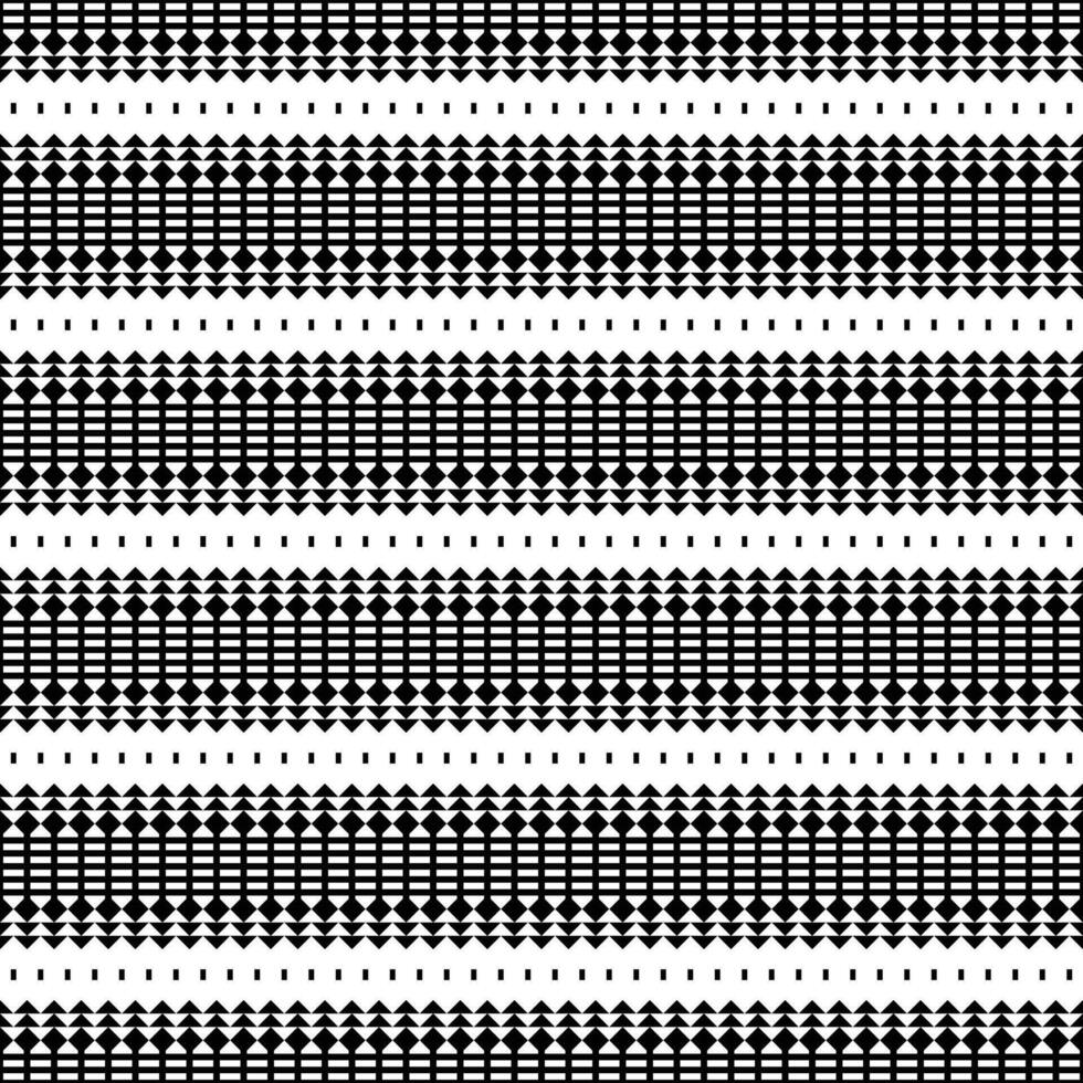 Indigenous seamless stripe check pattern. Ethnic oriental contemporary motif. Tribal geometric abstract background. Monochrome decor. Design for weaving and printing fabric. vector