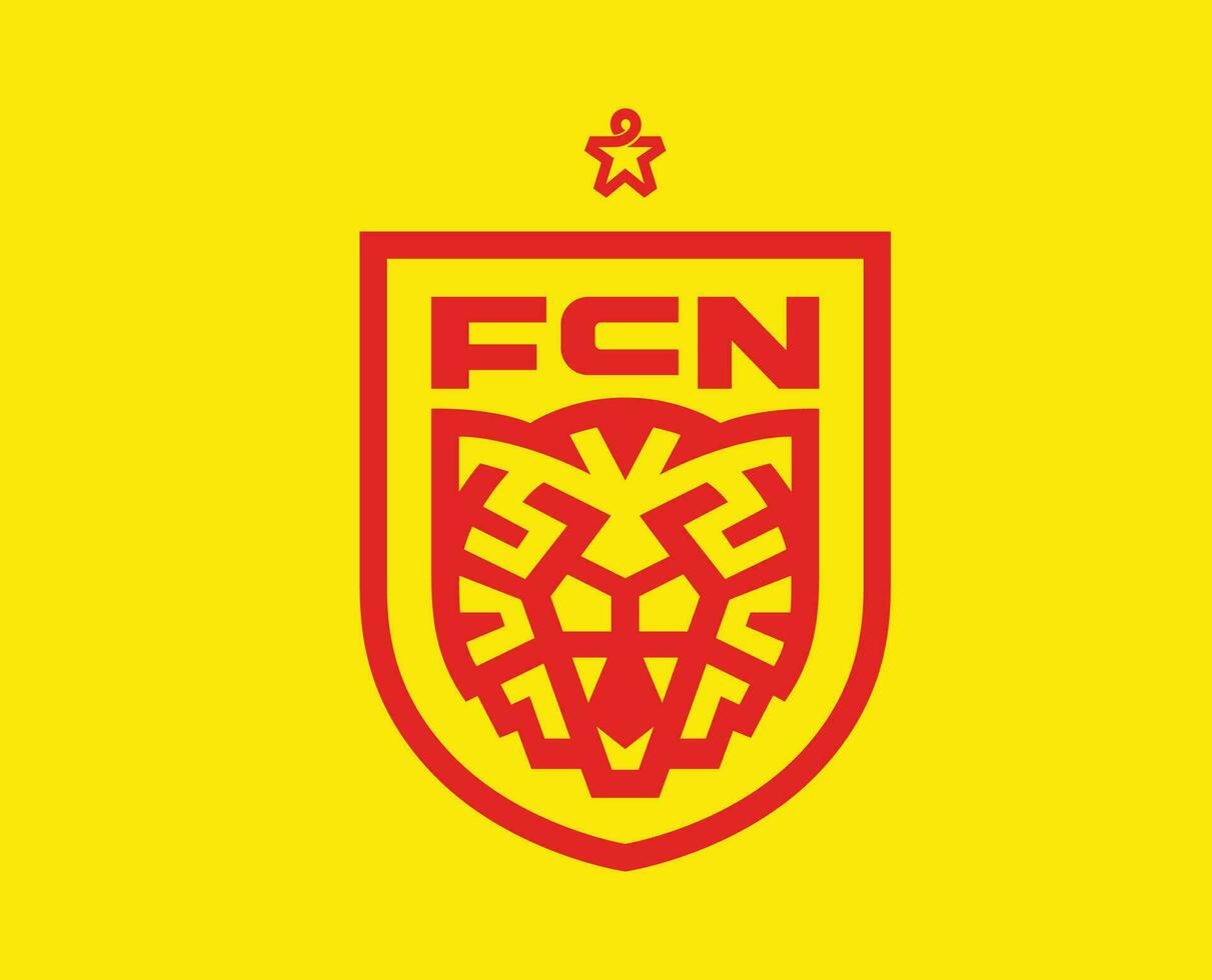 fc Nordsjaelland club símbolo logo Dinamarca liga fútbol americano resumen diseño vector ilustración con amarillo antecedentes