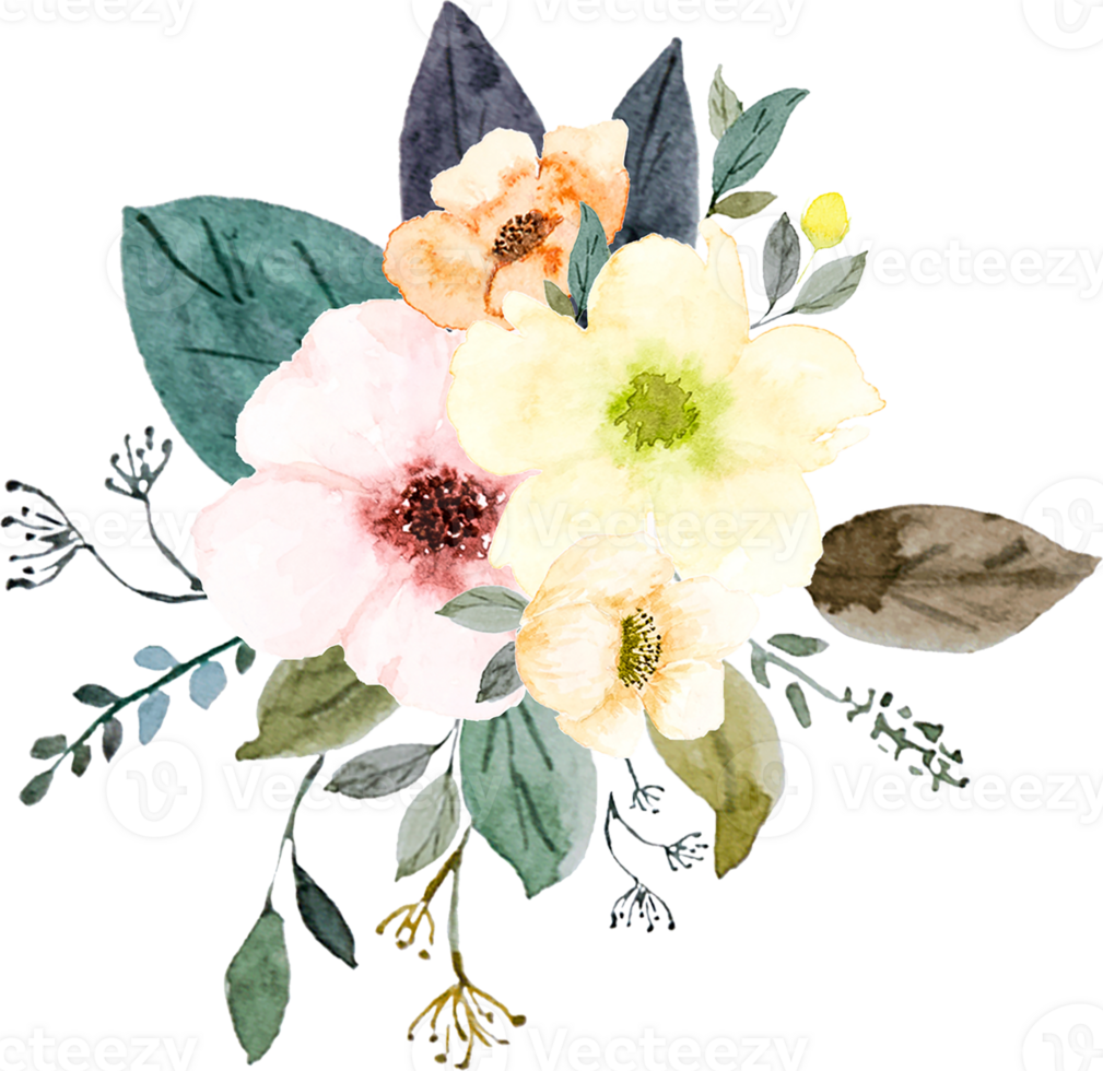Beautiful Bouquet Flower Watercolor png