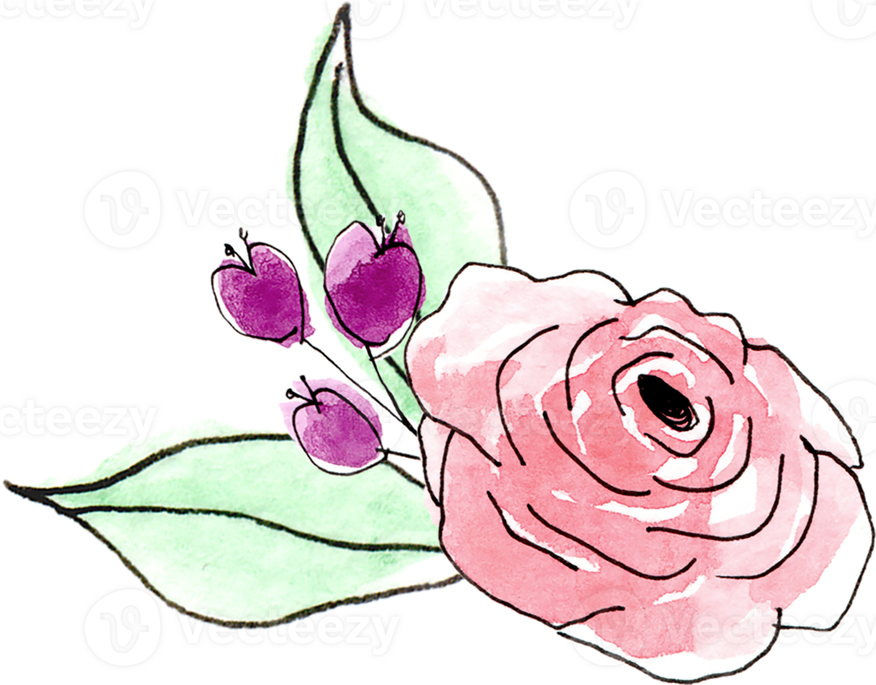 colorful-cute-floral-watercolor-29955866-png