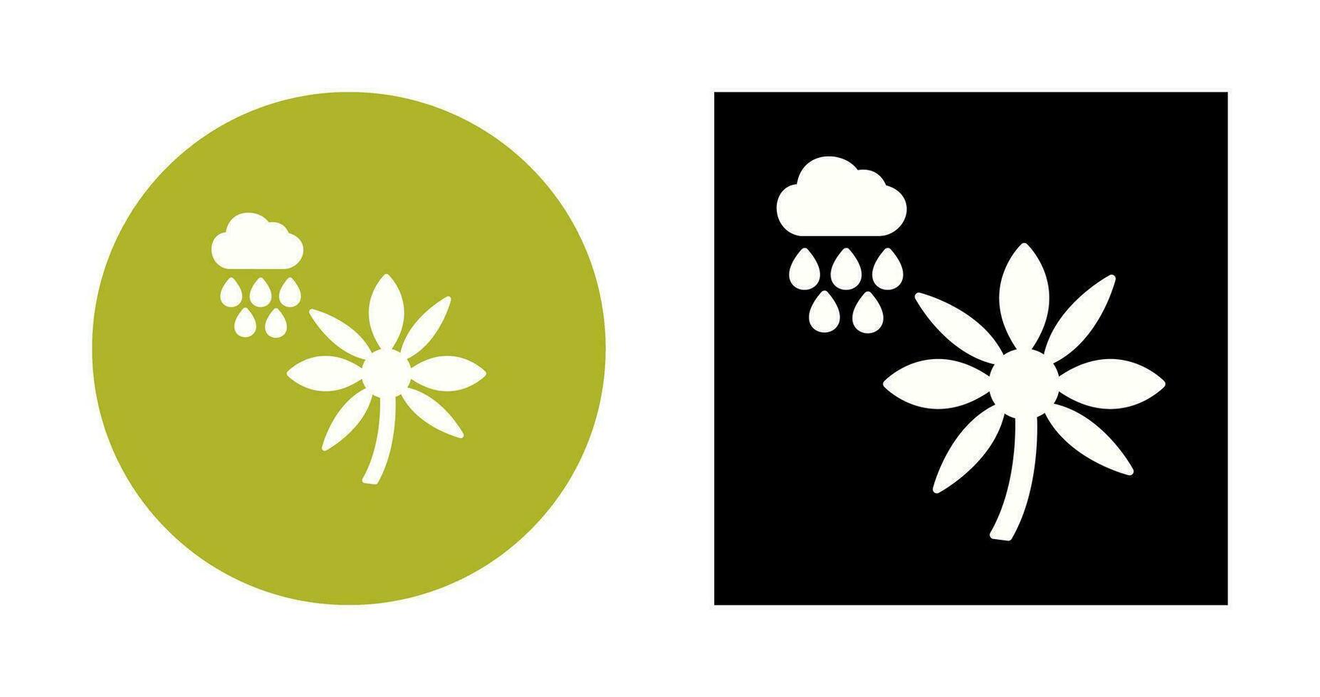 Flower with rain Vector Icon