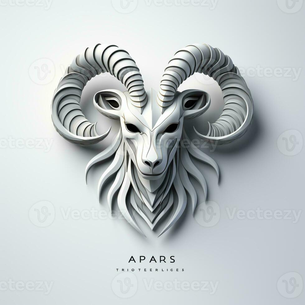 3d dibujos animados zodíaco Aries ai foto