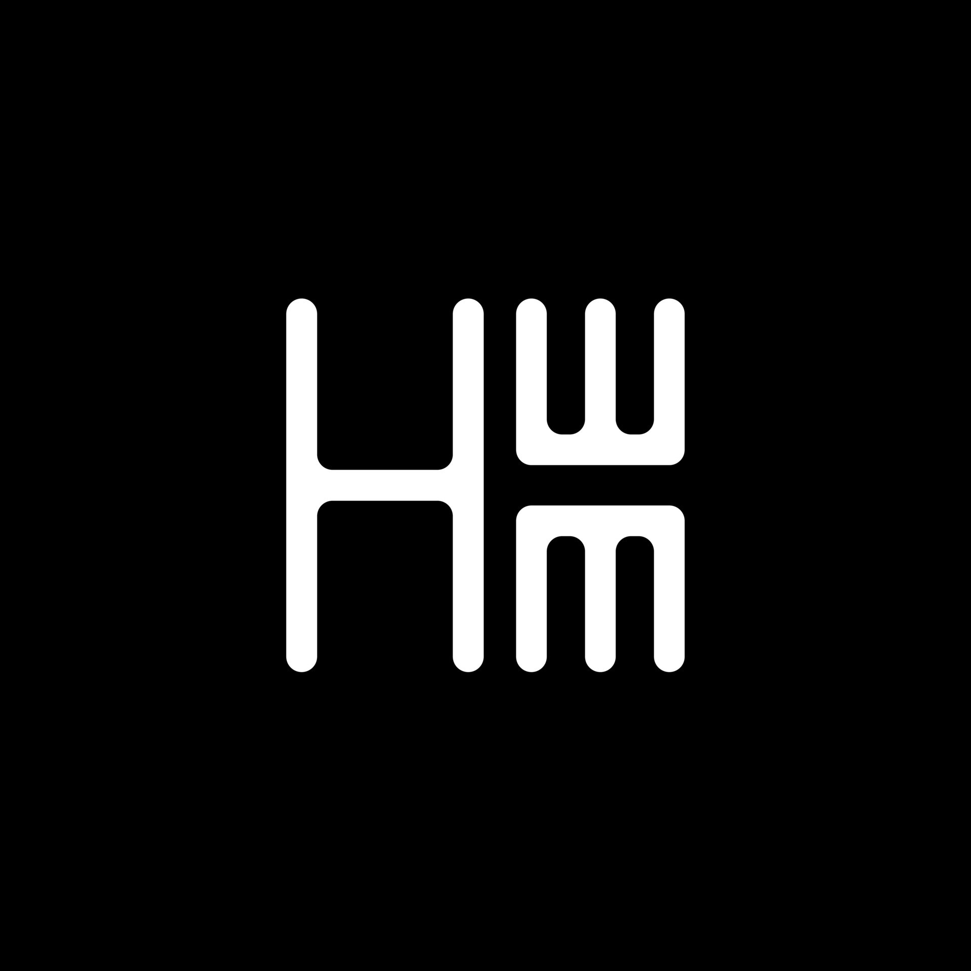 HWM letter logo vector design, HWM simple and modern logo. HWM