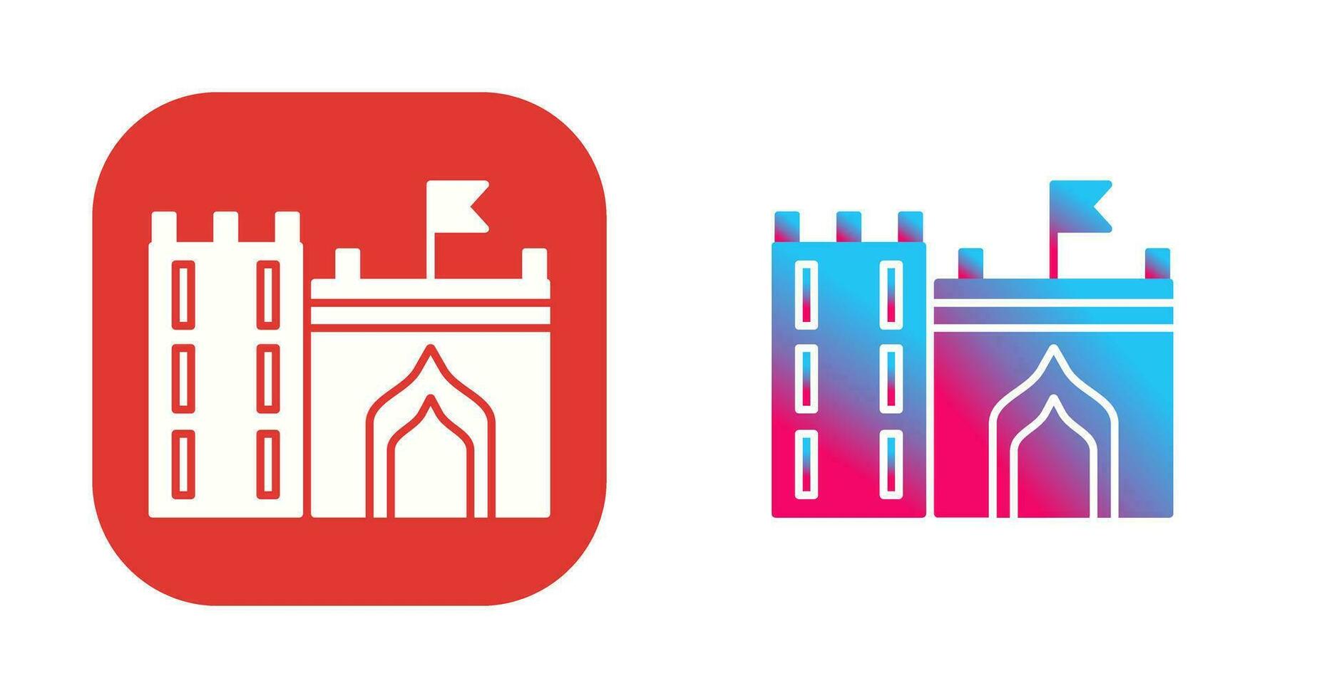 Castle with Flag Vector Icon