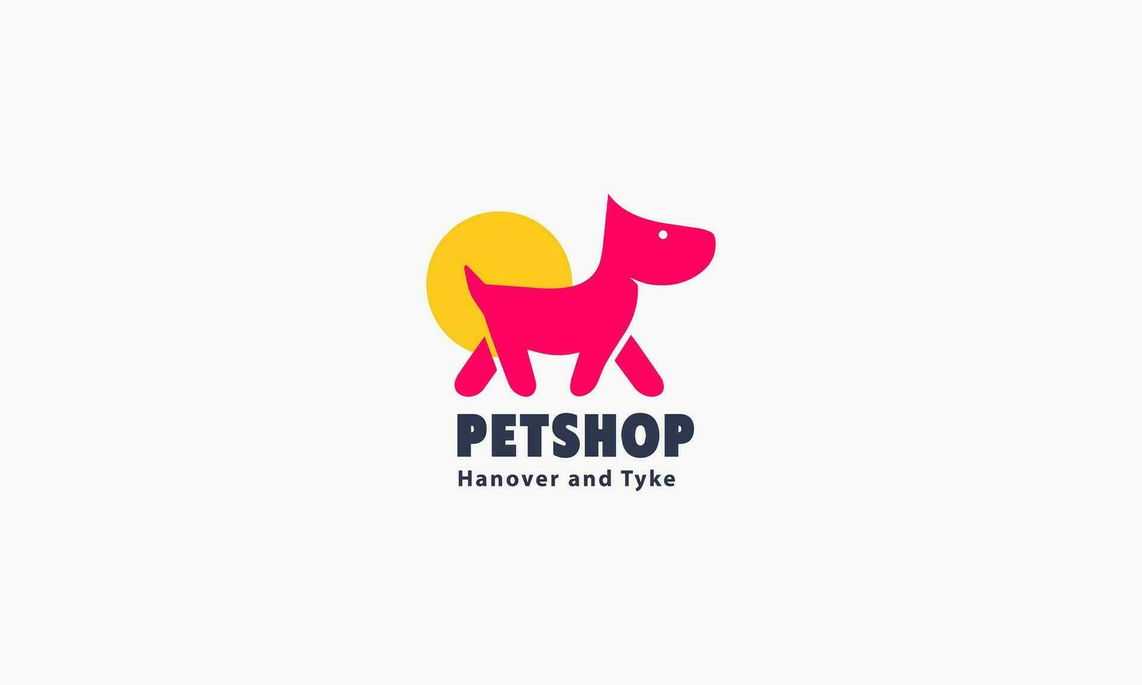 cat and dog pet love logo with line art concept design illustration vector