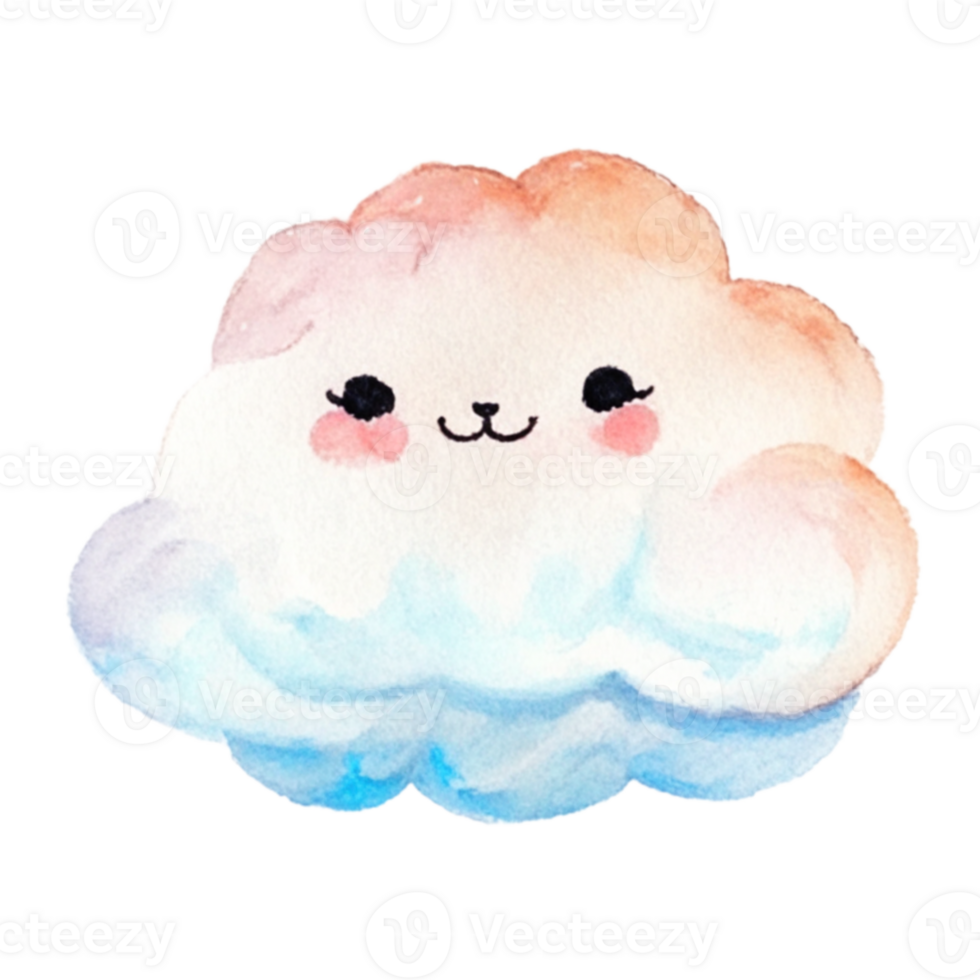 Cloud Cute Cartoon AI Generative png