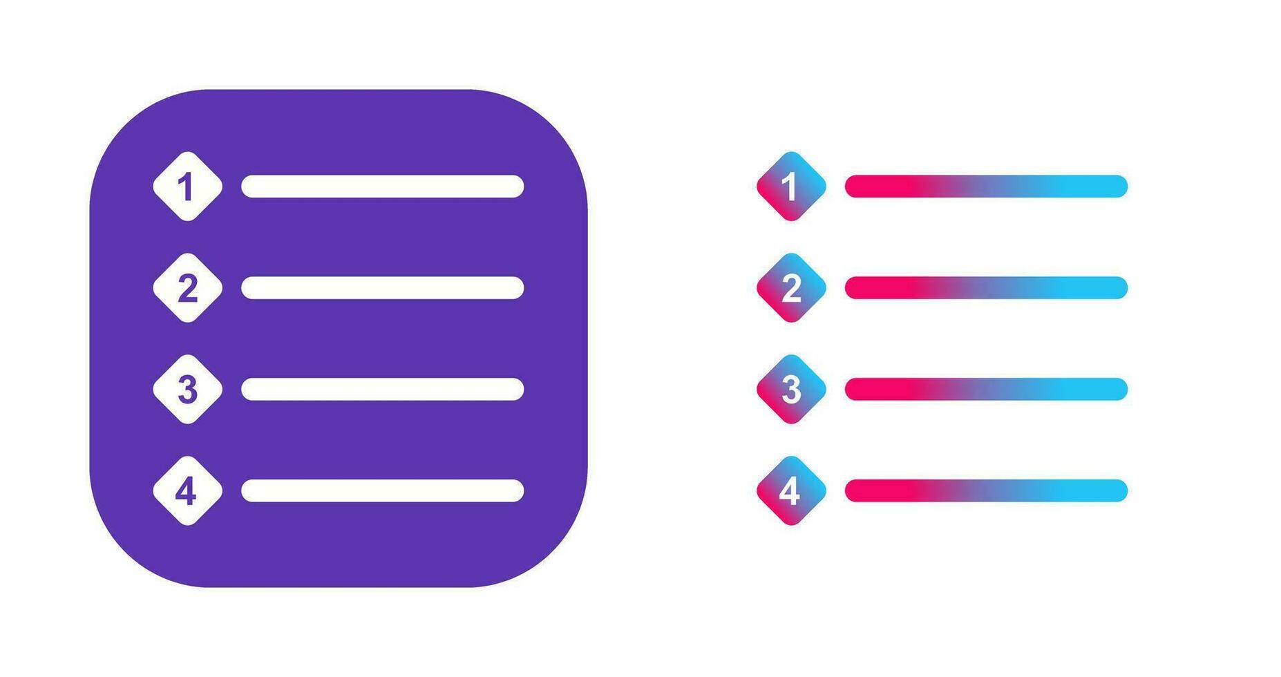 Unique Numbered list Vector Icon