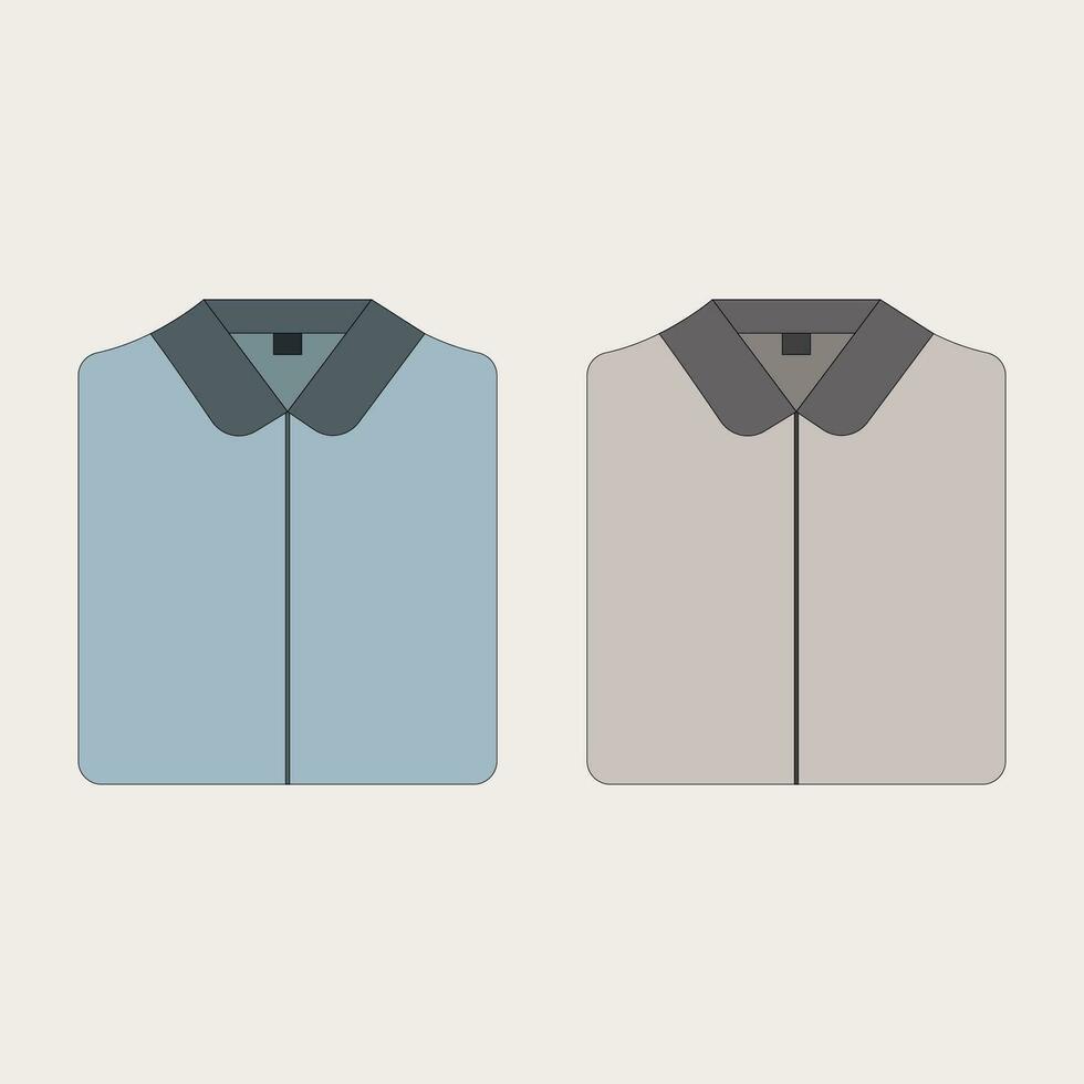 conjunto de de colores de los hombres apilado camisas en un blanco antecedentes vector