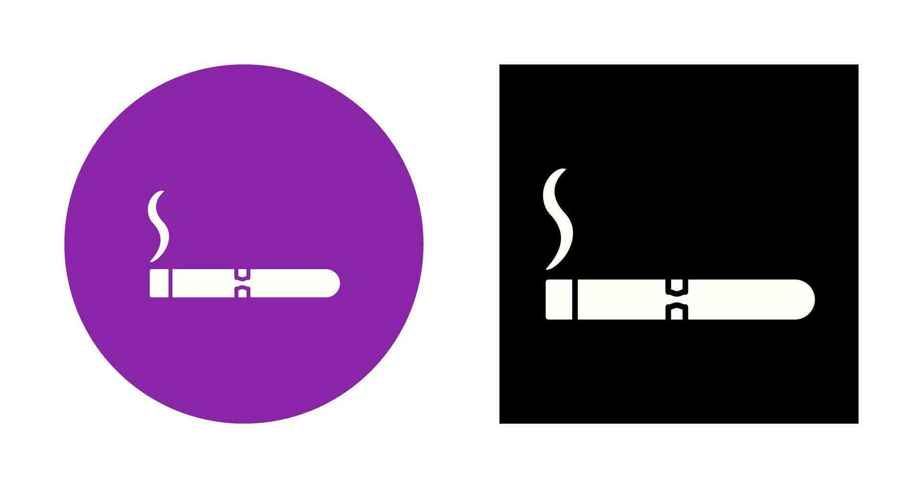 icono de vector de cigarro encendido único