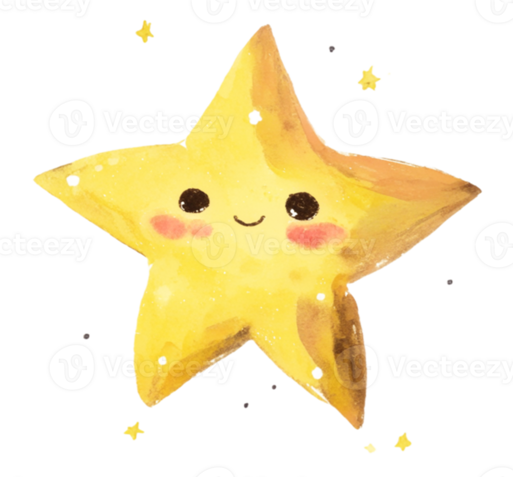 Star Yellow Cartoon AI Generative png