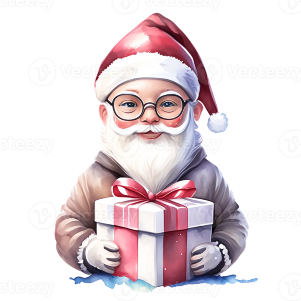 Santa Giftbox Red AI Generative png