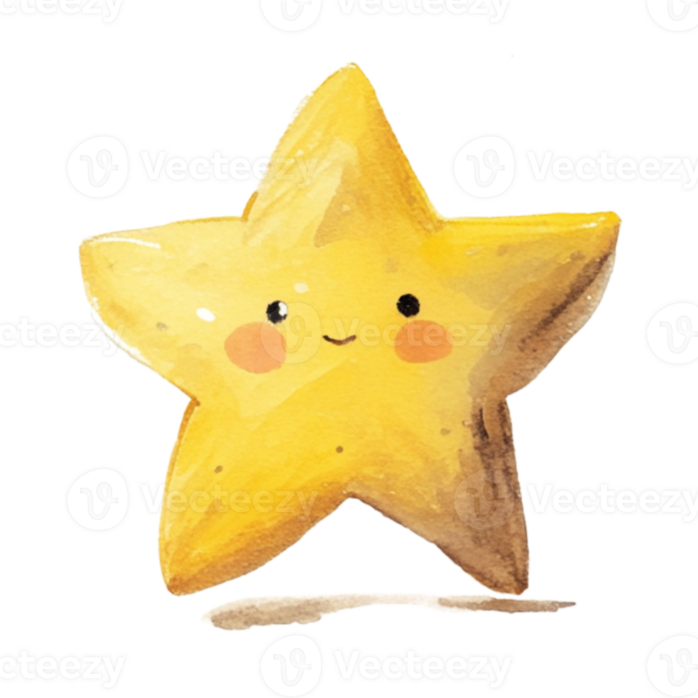 Star Yellow Cartoon AI Generative png