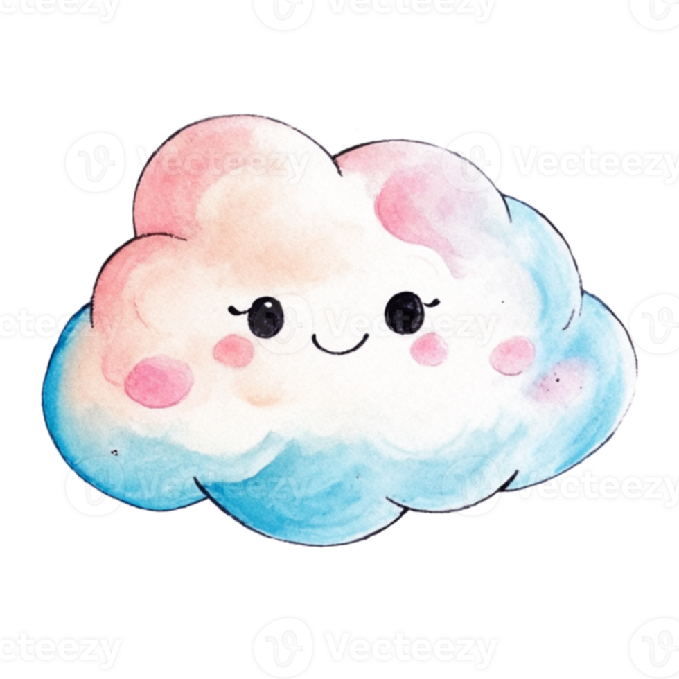 Cloud Cute Cartoon AI Generative png