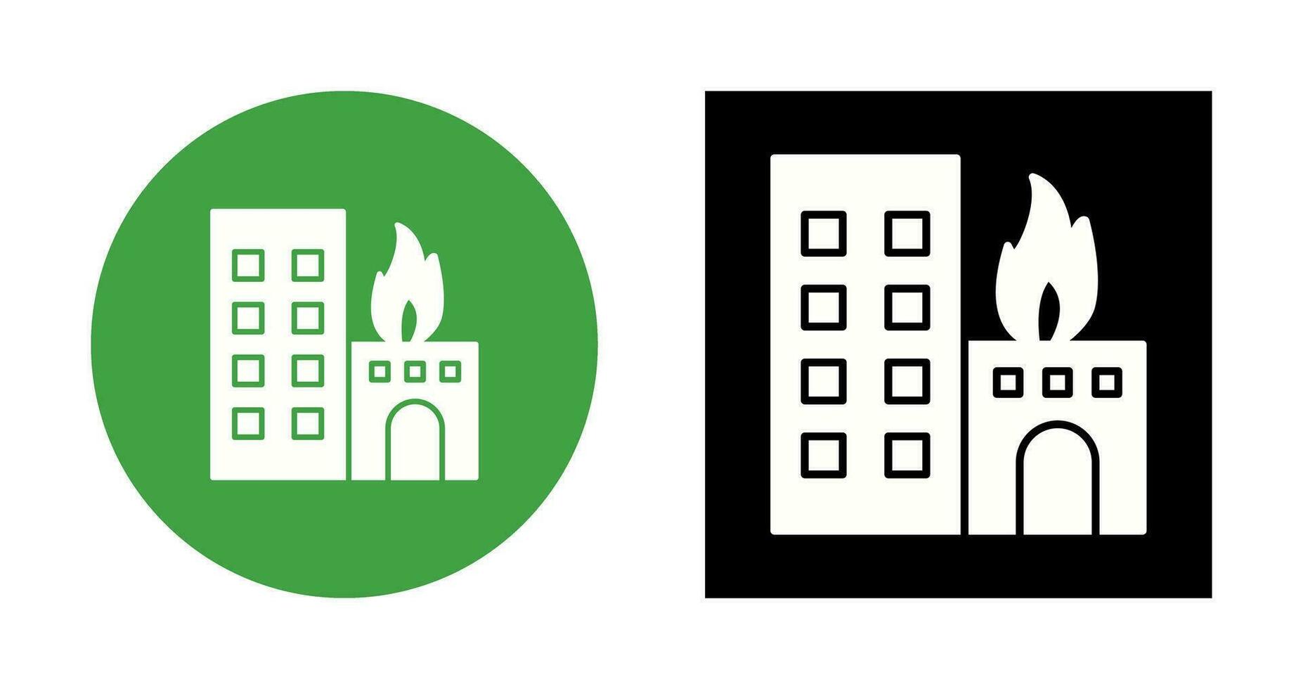 Unique Burning Building Vector Icon