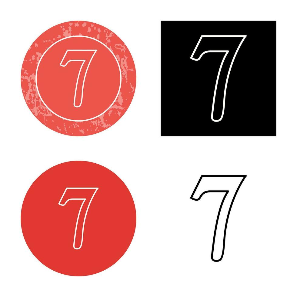 Number Seven Vector Icon