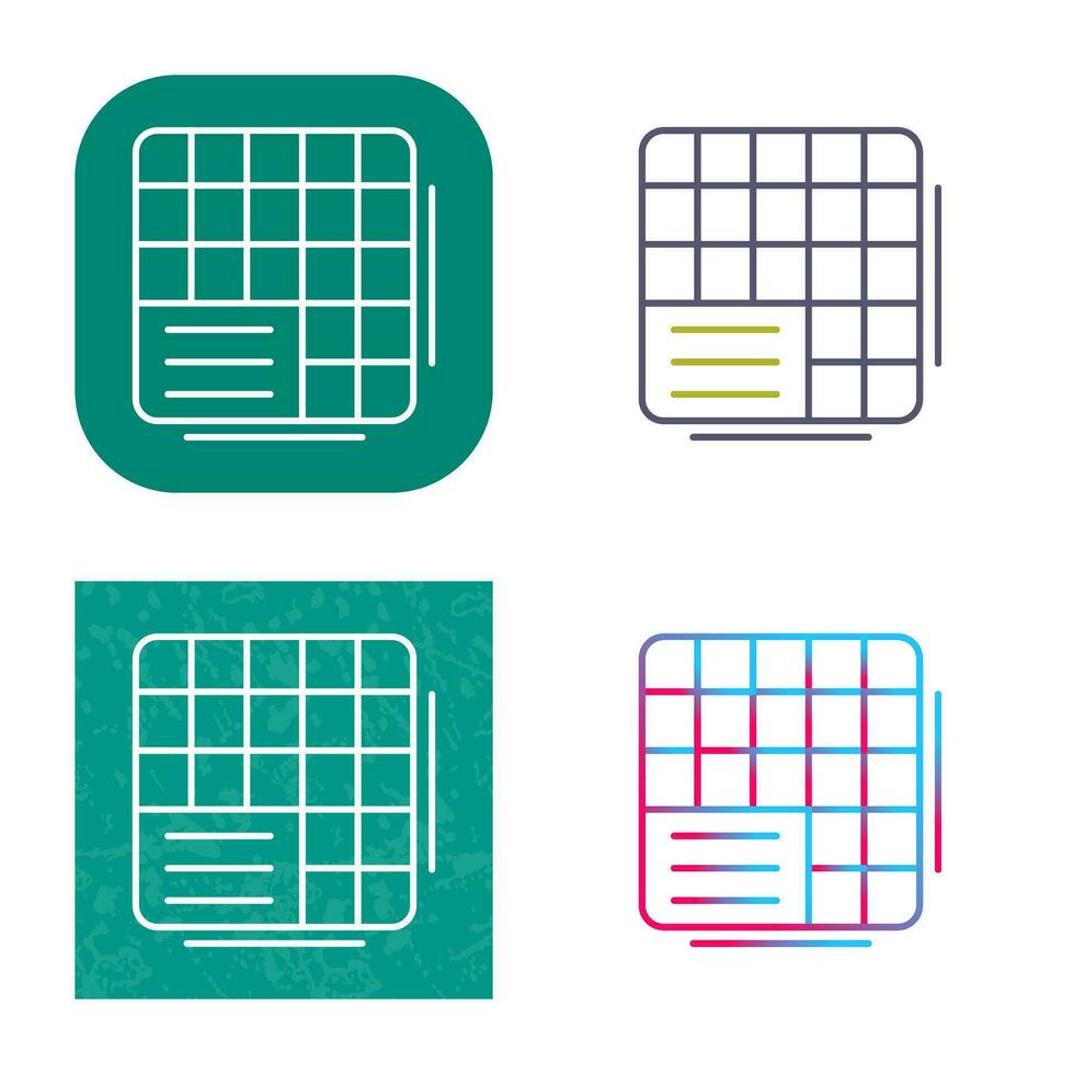 Table Data Vector Icon