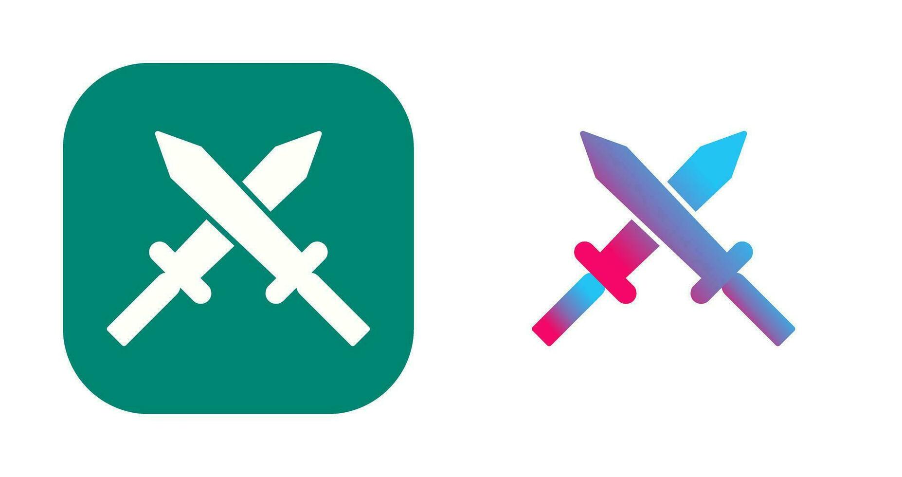 Unique Two Swords Vector Icon
