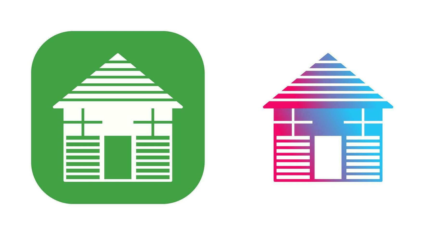 Wood Cabin Vector Icon