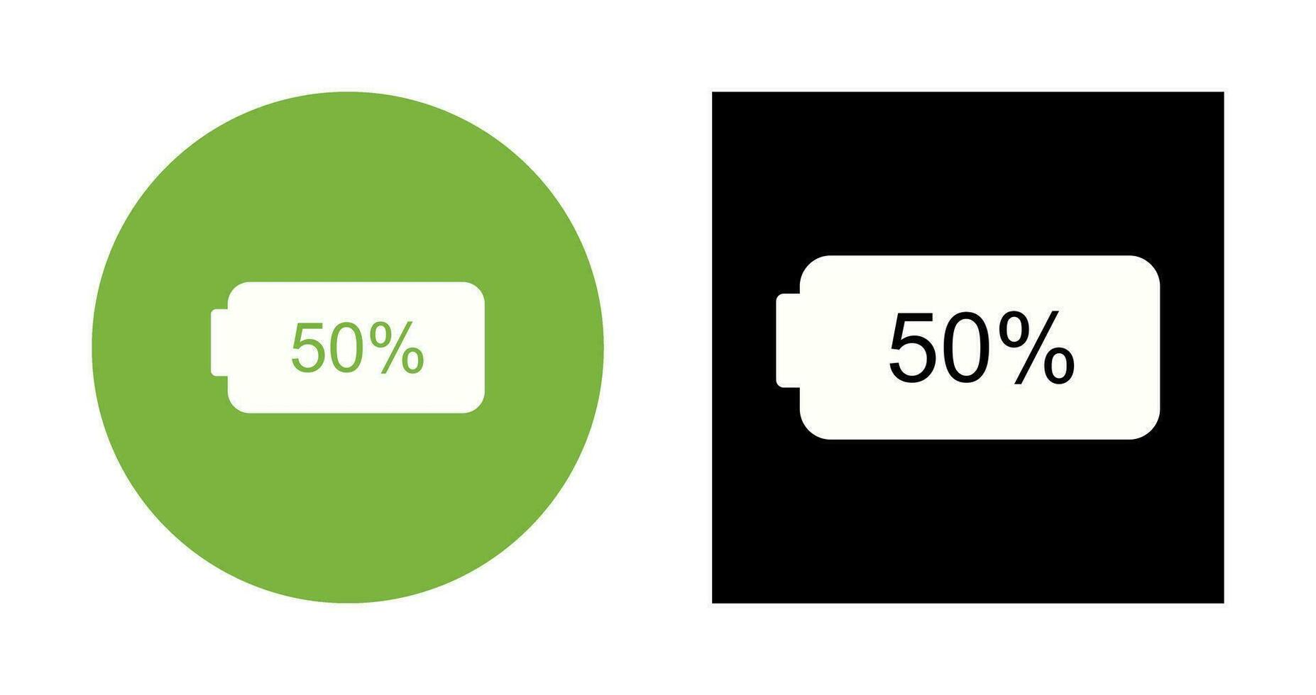 Unique Half Battery Vector Icon