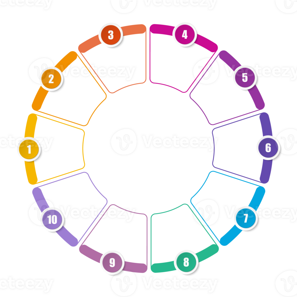 Infographic with 10 steps, process or options. png