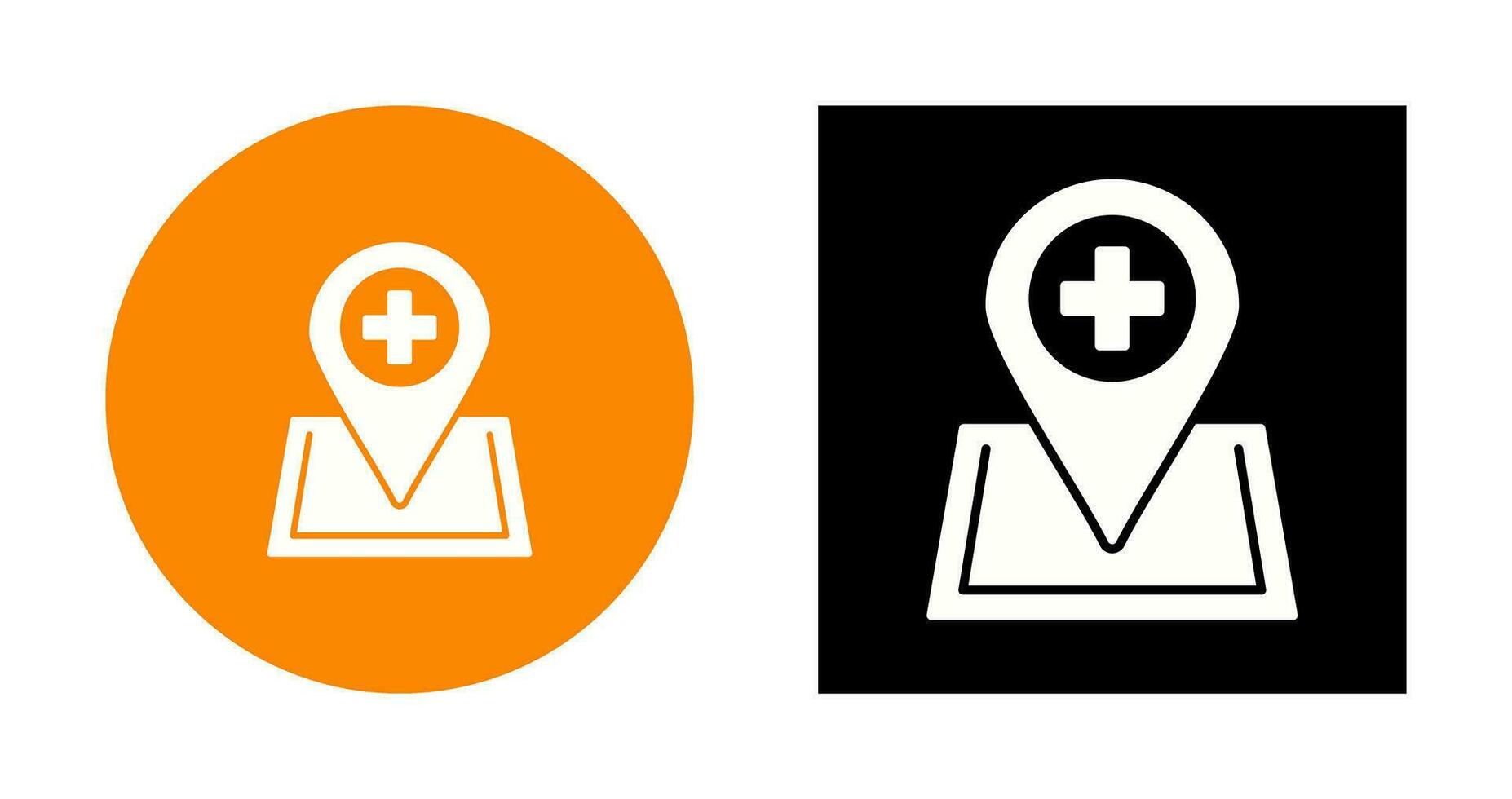 icono de vector de hospital de ubicación