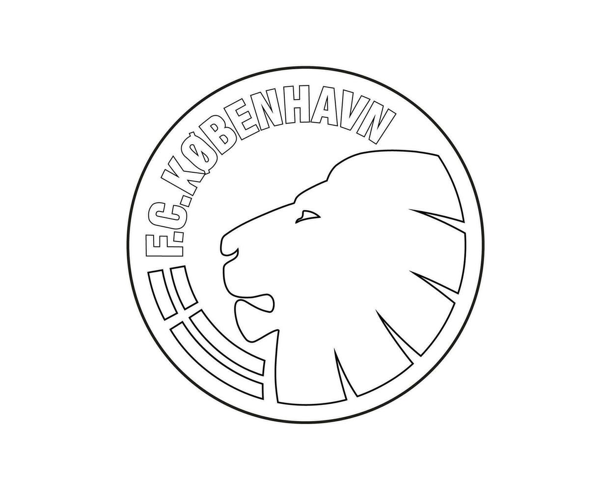 fc Kobenhavn logo club símbolo negro Dinamarca liga fútbol americano resumen diseño vector ilustración