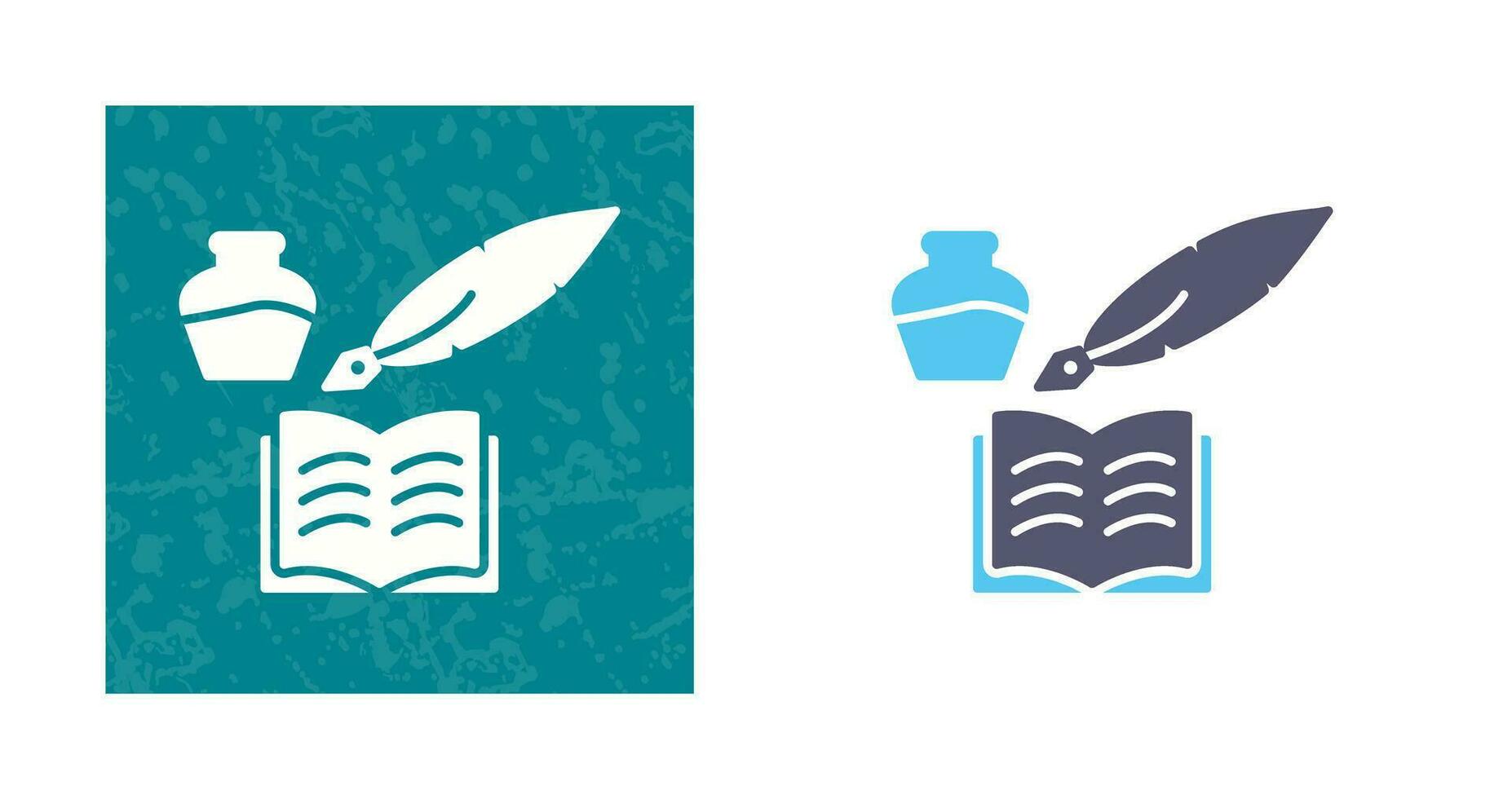 Unique Quill and Book Vector Icon