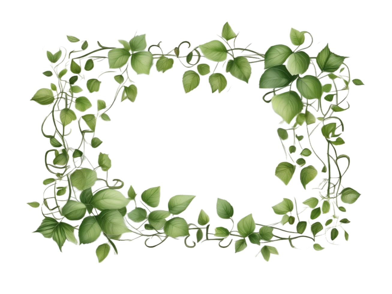 Vine Border PNG Transparent Background Ai Generative