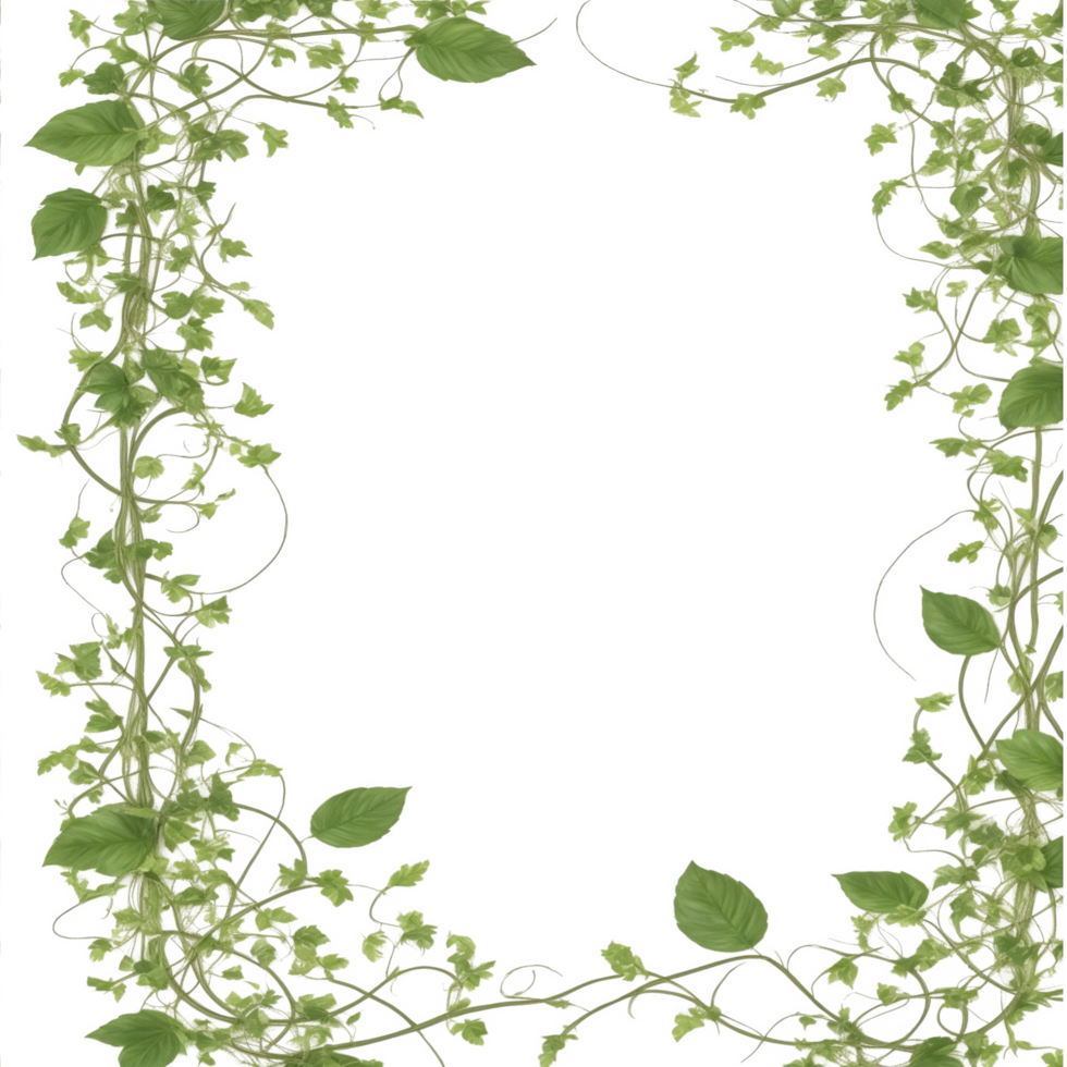 Vine Border PNG Transparent Background Ai Generative