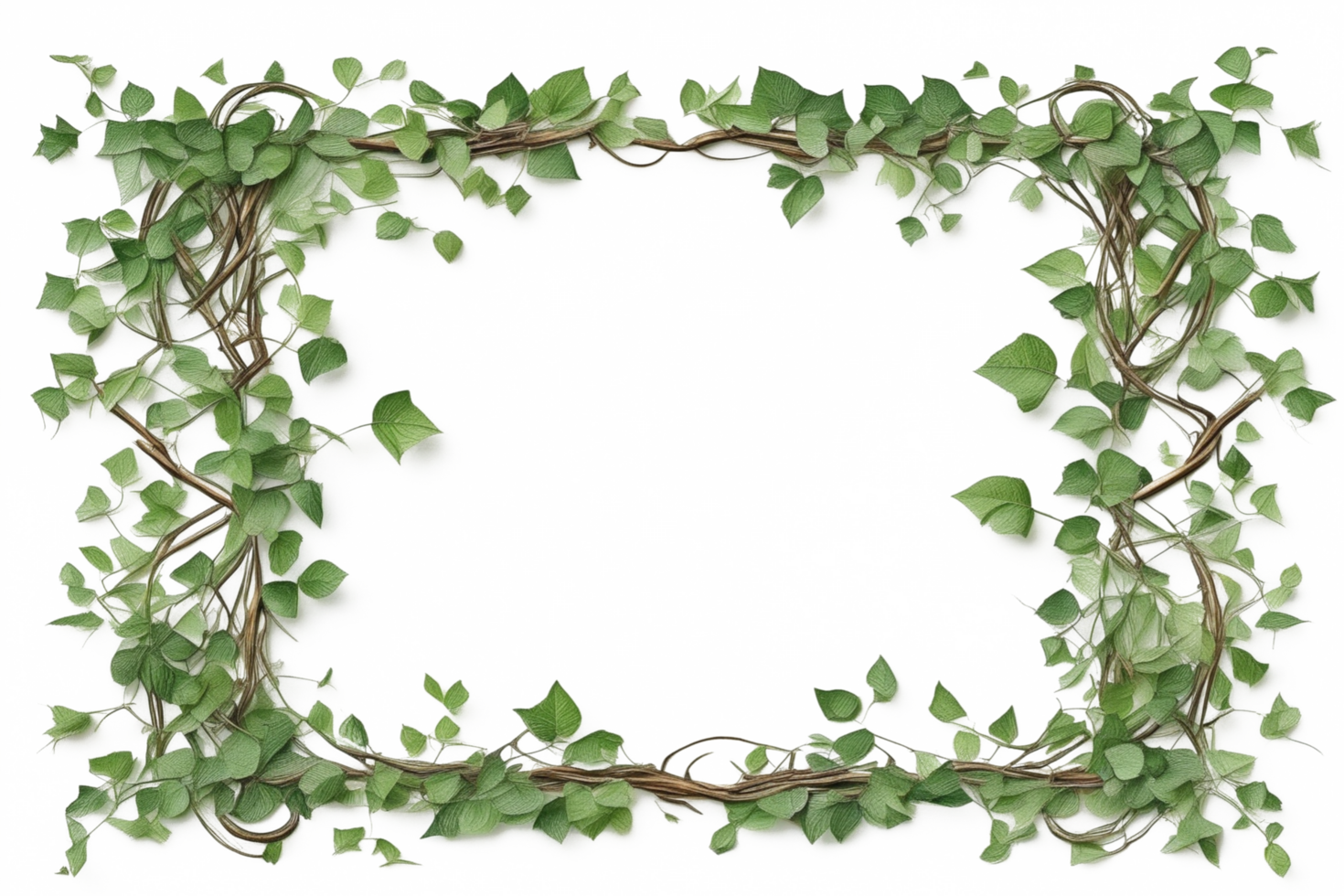 Vine Border PNG Transparent Background Ai Generative