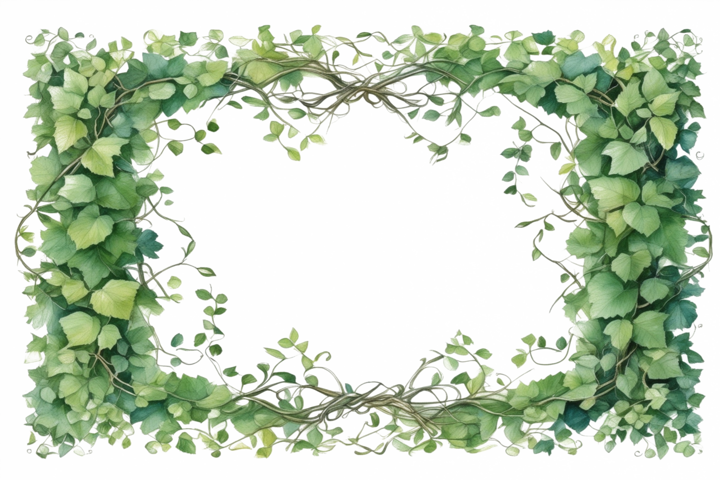 Vine Border PNG Transparent Background Ai Generative