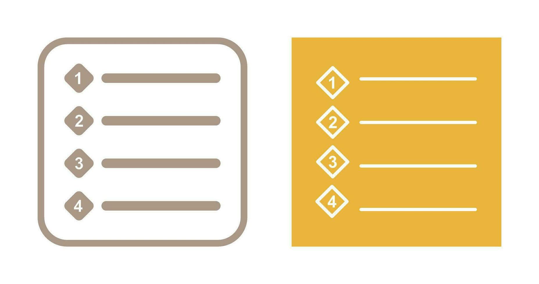 Unique Numbered list Vector Icon